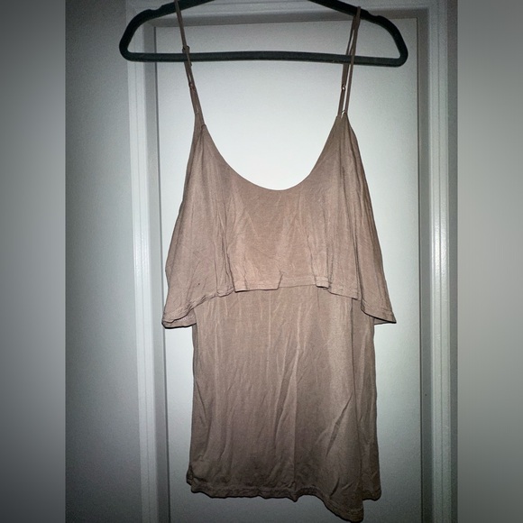 Taupe light brown beige tank top - medium - Picture 2 of 4